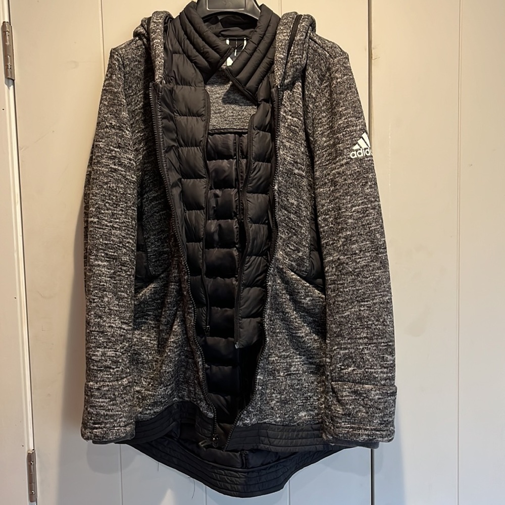 Womens adidas jacket hooded with interior vest lining - Picture 3 of 3